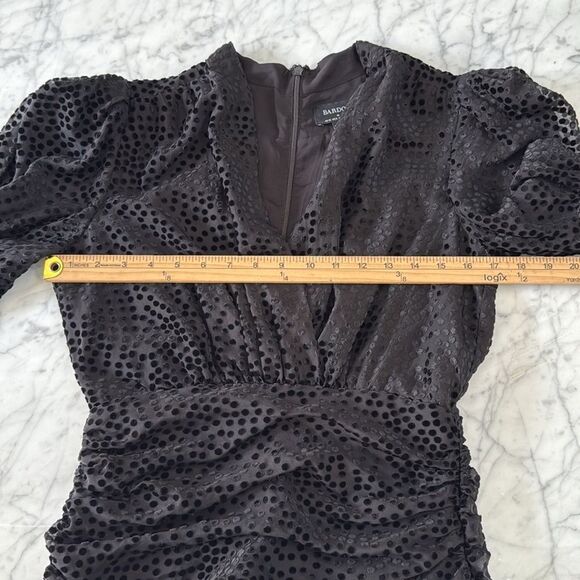 Revolve Bardot Spot Velour Mini Dress in Black Sz M - Picture 7 of 10